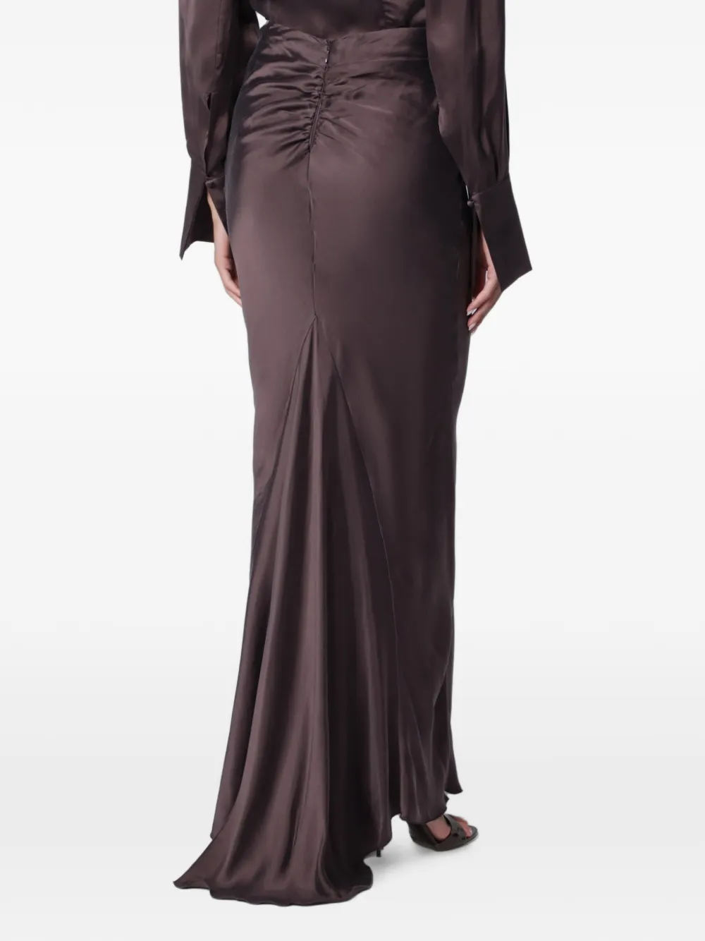 THE ANDAMANE Nemesia mermaid maxi skirt Bruin