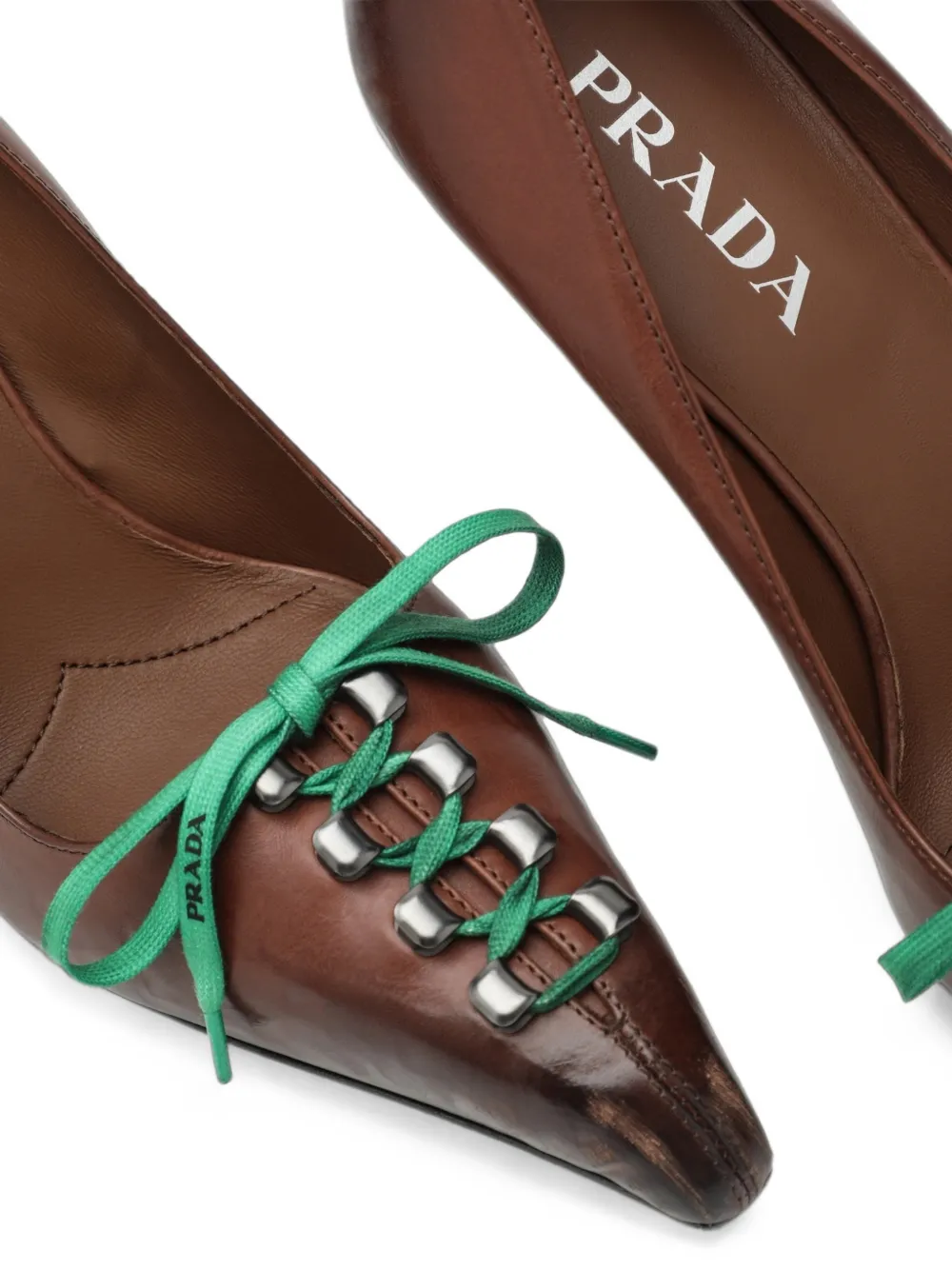 Prada lace-up pointed-toe pumps Bruin