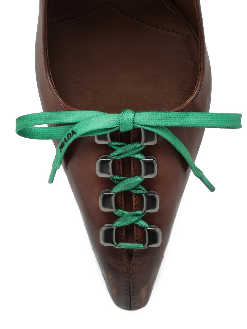 Prada lace-up pointed-toe pumps Bruin