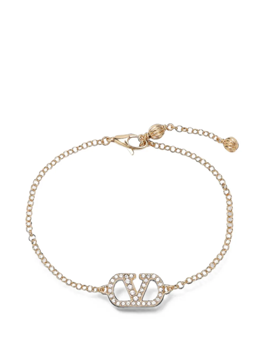 Valentino Garavani Vlogo-signature bracelet in metal and Swarovski®-crystals - Oro