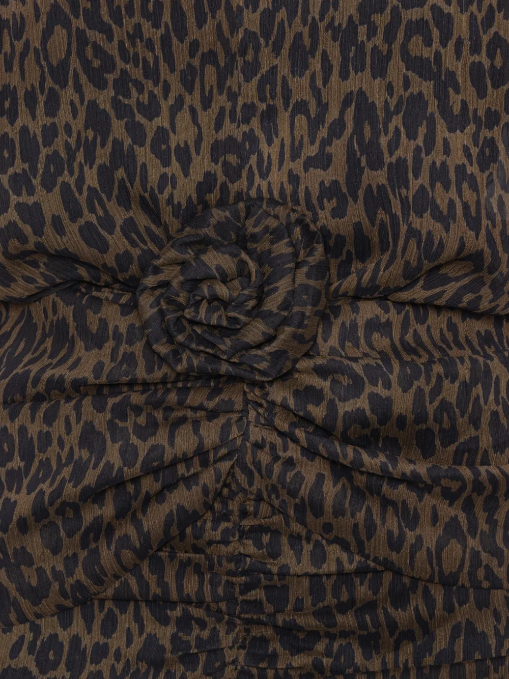 ROTATE BIRGER CHRISTENSEN Mini-jurk met ruches en luipaard-print Bruin