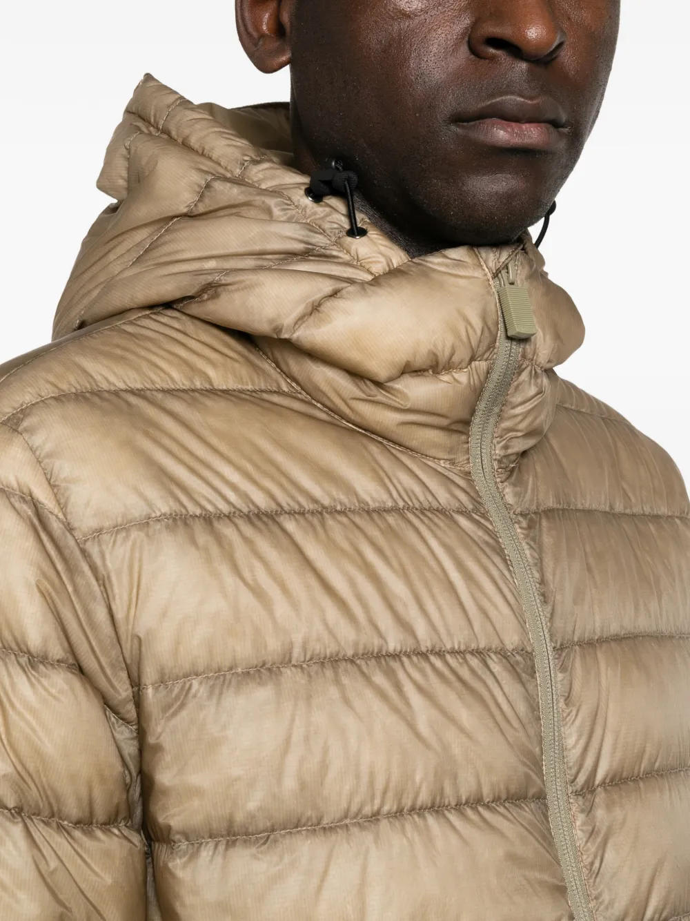 ASPESI Nelson quilted hooded jacket Beige