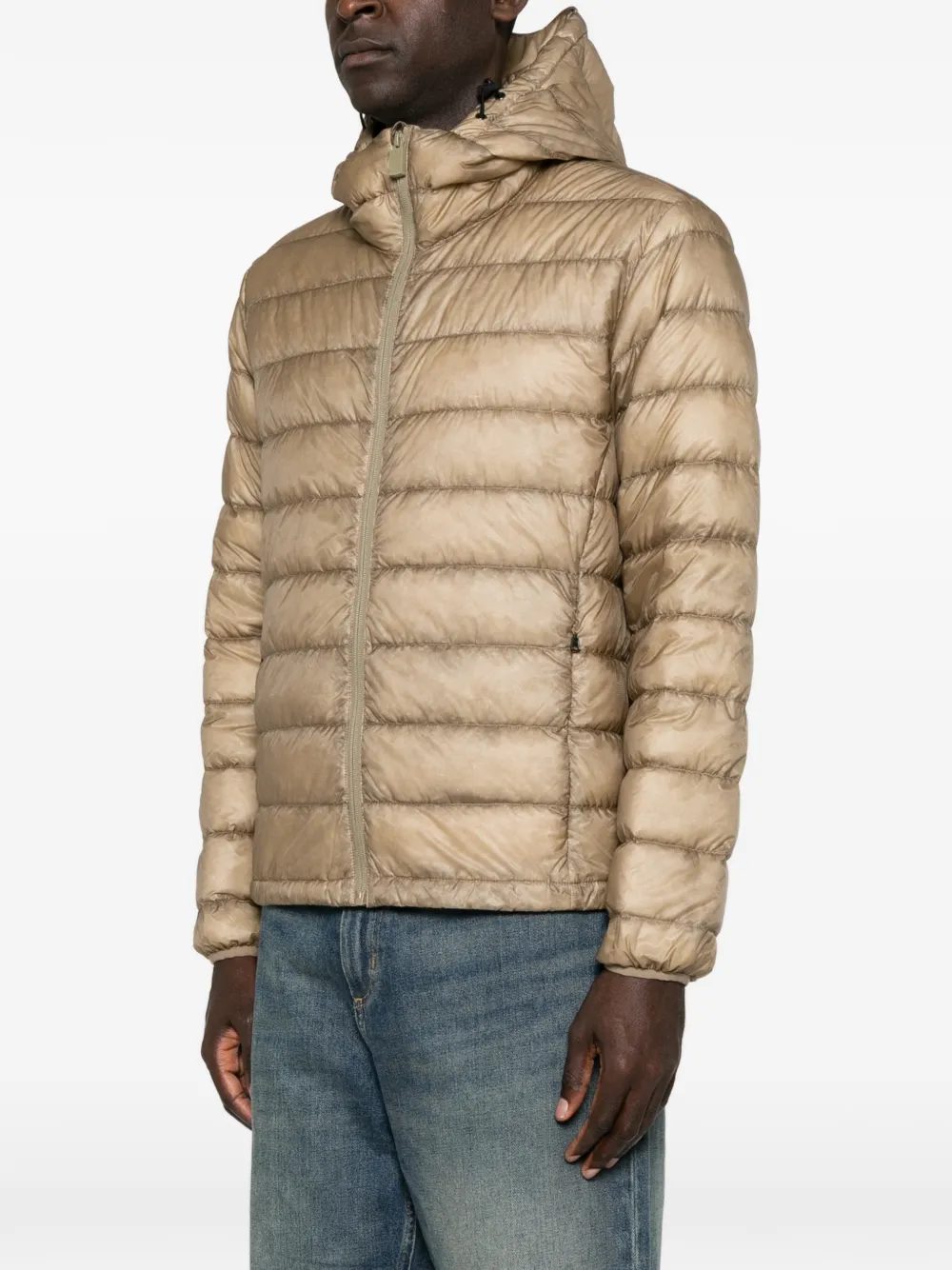 ASPESI Nelson quilted hooded jacket Beige
