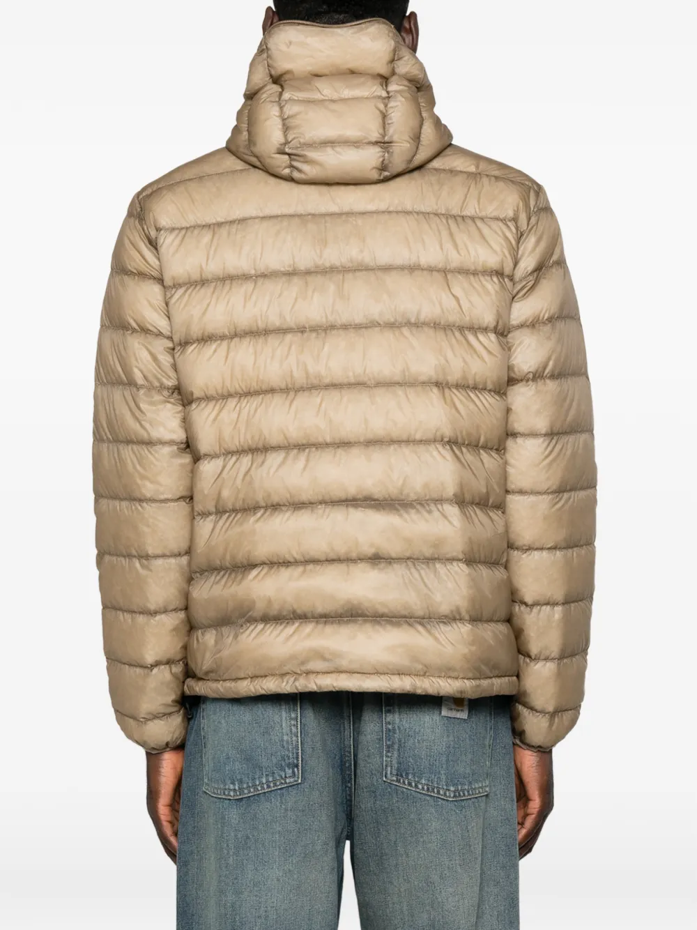 ASPESI Nelson quilted hooded jacket Beige