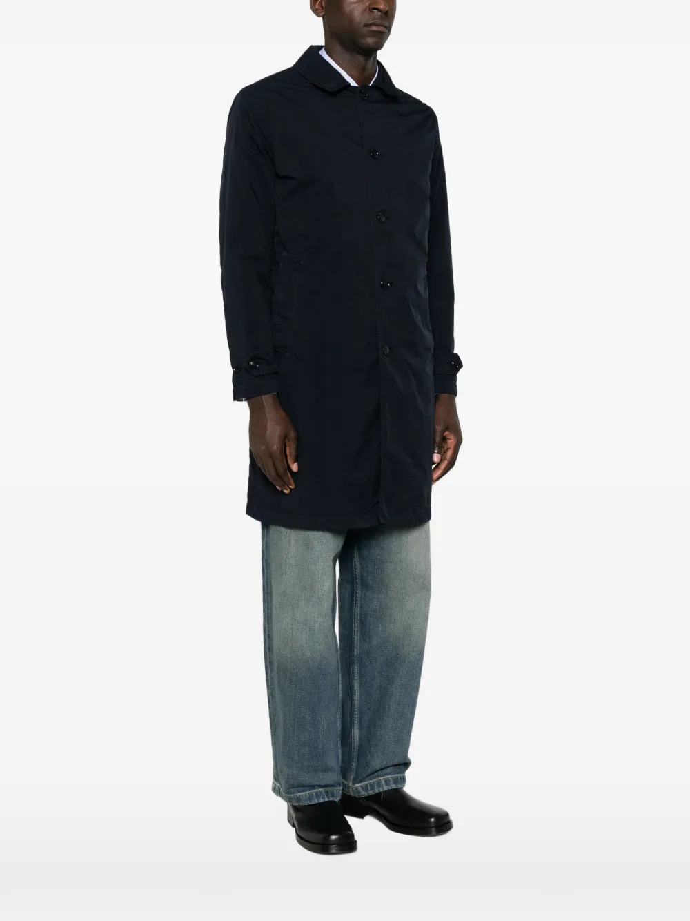 ASPESI Vodka button-front coat Blauw