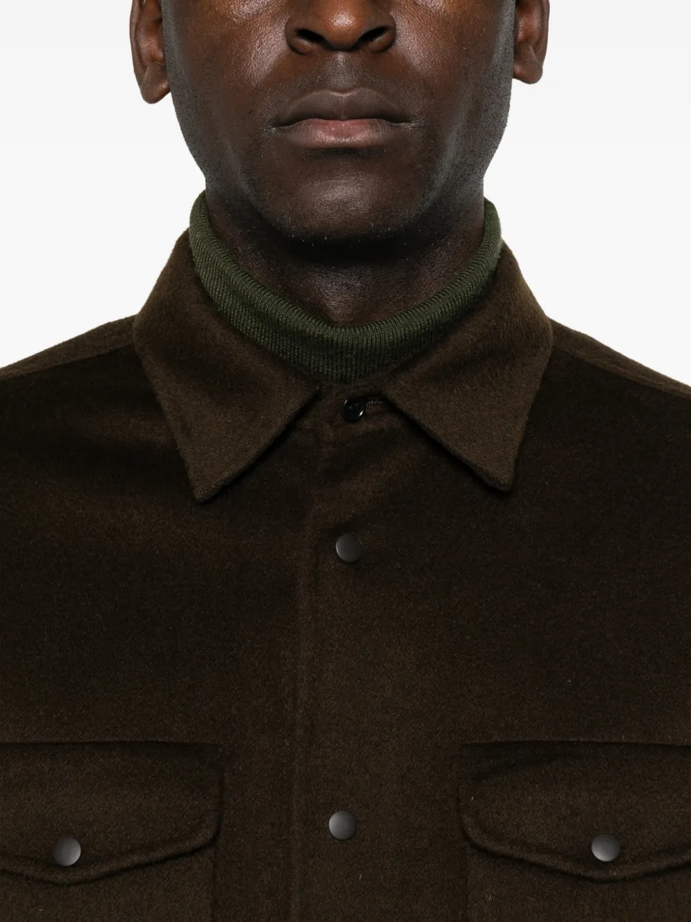 ASPESI Shirtjack van wolvilt Bruin