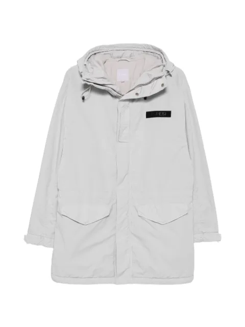 ASPESI hooded logo-patch coat