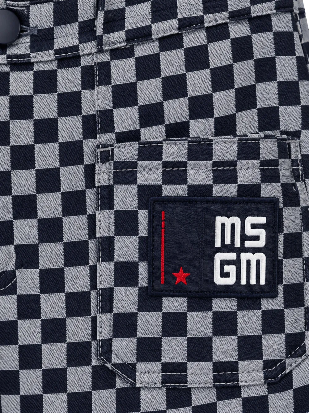MSGM Kids checkerboard-print jeans Zwart
