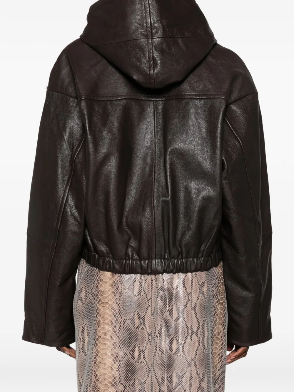 Sportmax Leren jack met capuchon Bruin