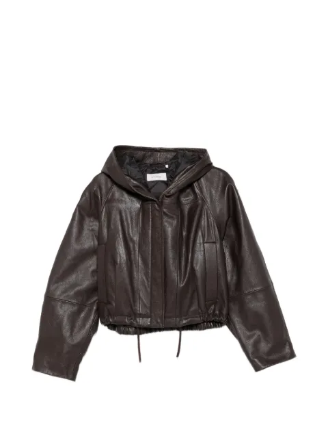 Sportmax hooded leather jacket