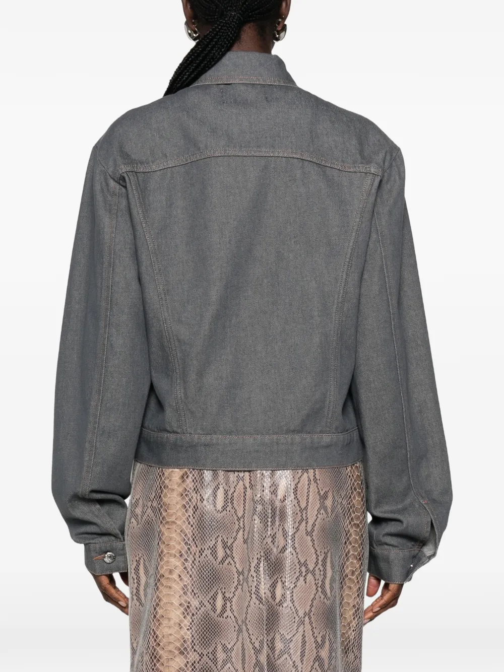Sportmax Button-up denim jack Grijs