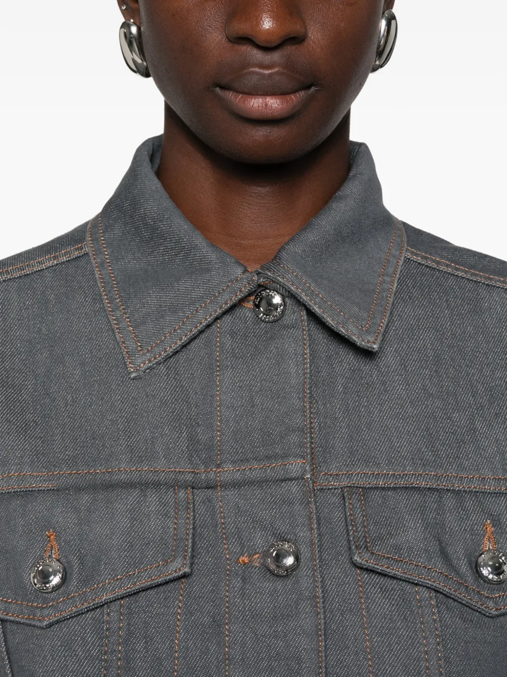 Sportmax Button-up denim jack Grijs