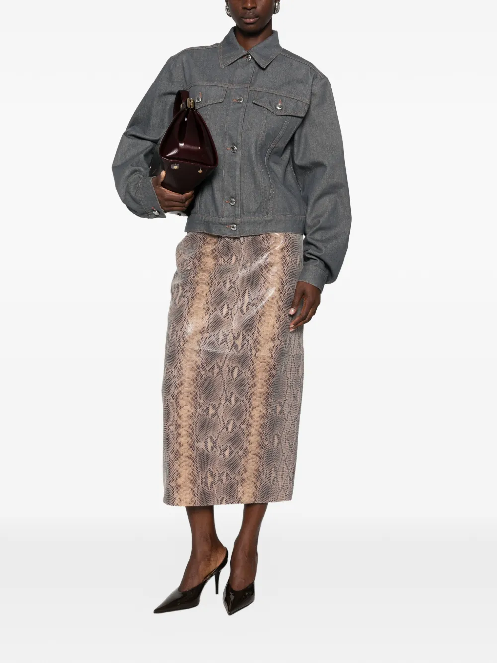 Sportmax Button-up denim jack Grijs