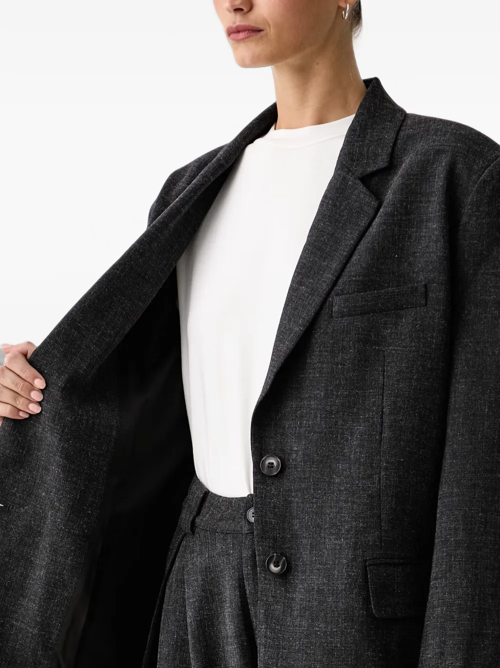 Eleh Marella blazer met enkele rij knopen Grijs
