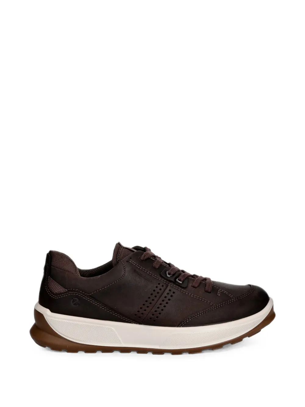 Ecco Perforated Leather Trainers In Brown