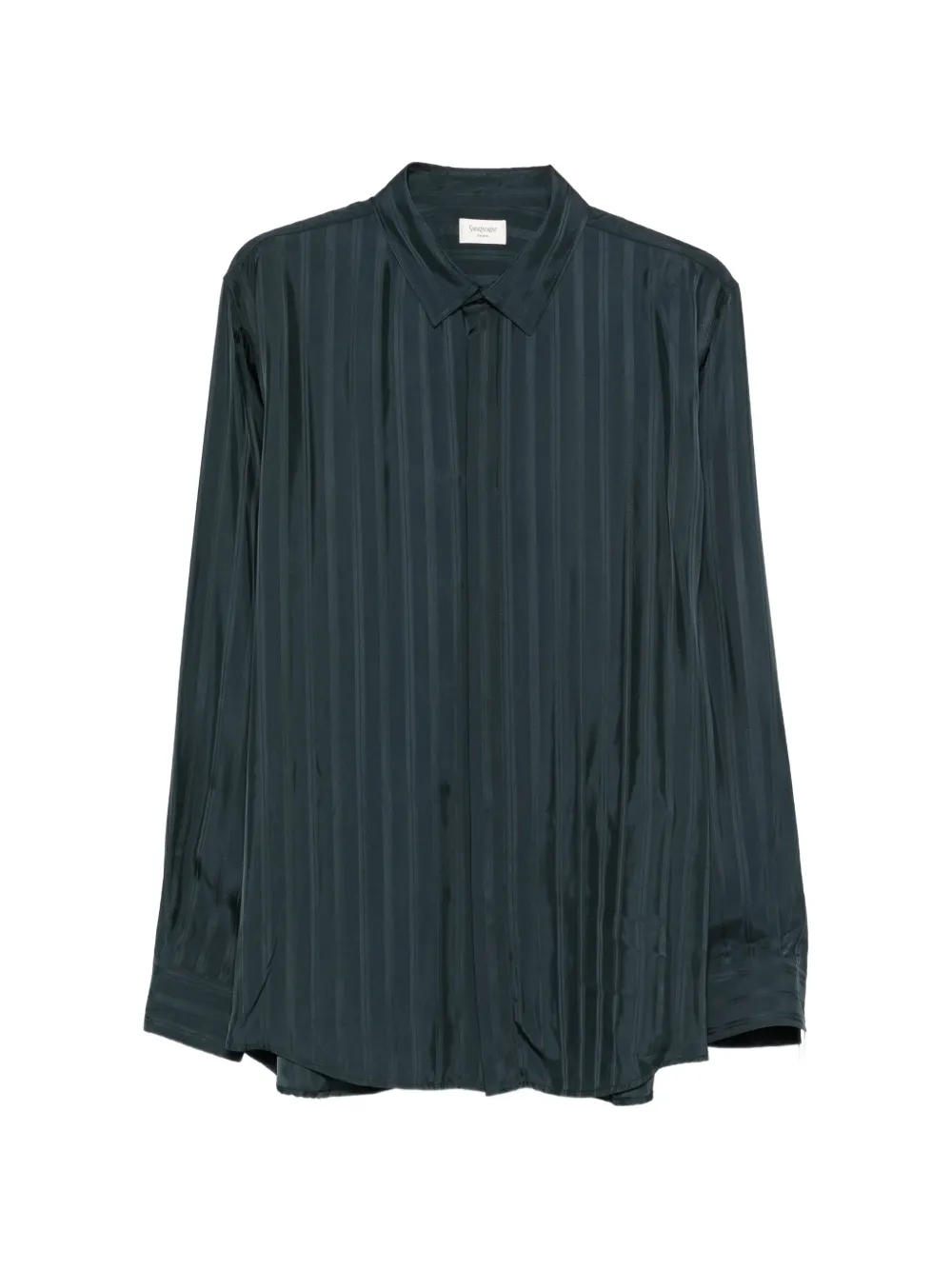 Saint Laurent striped long-sleeve shirt Groen