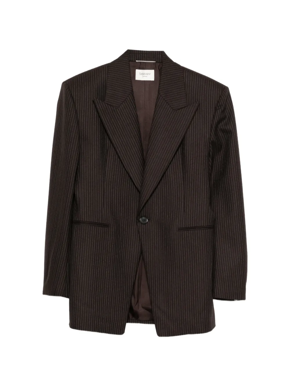 Saint Laurent pinstripe-pattern peak-lapel blazer