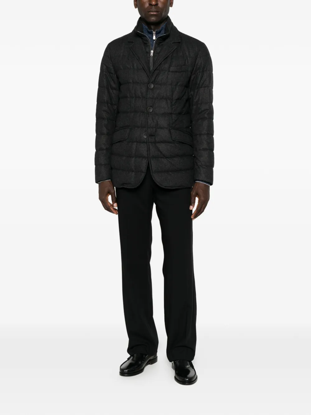 Herno quilted button-up jacket Grijs