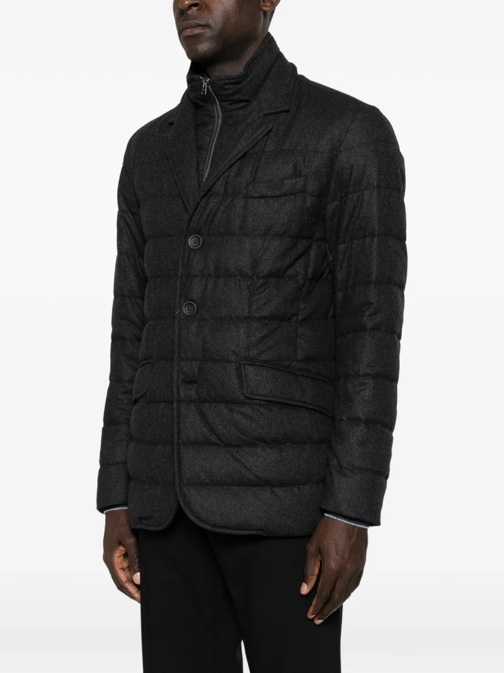 Herno quilted button-up jacket Grijs
