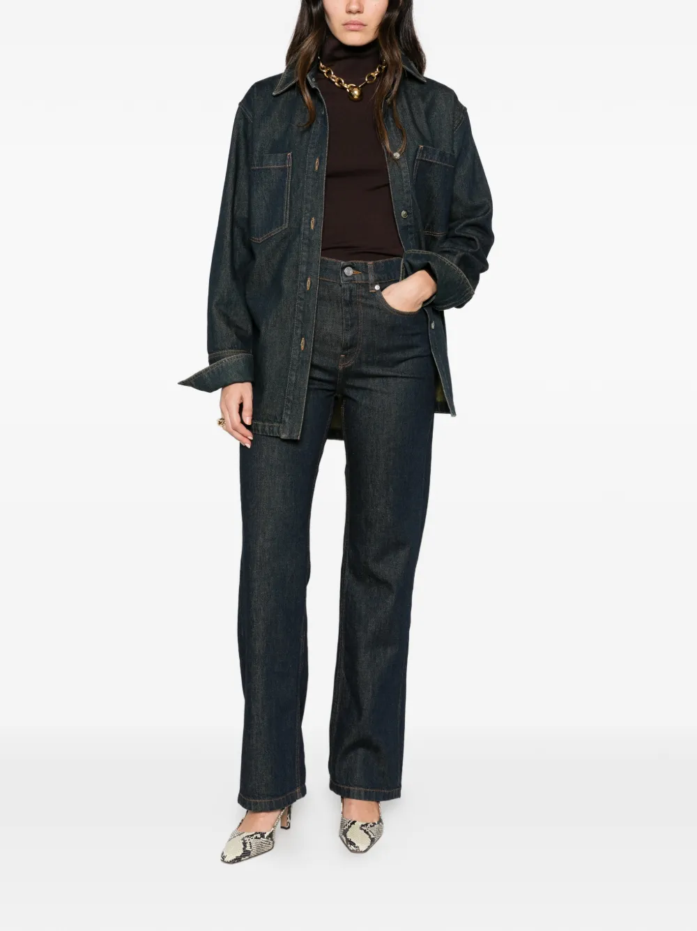 JOSEPH Lola top met col Bruin
