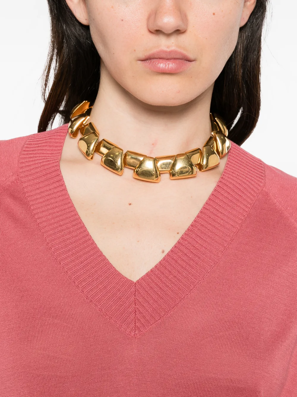 JOSEPH Gallow T-shirt met V-hals en lange mouwen Roze