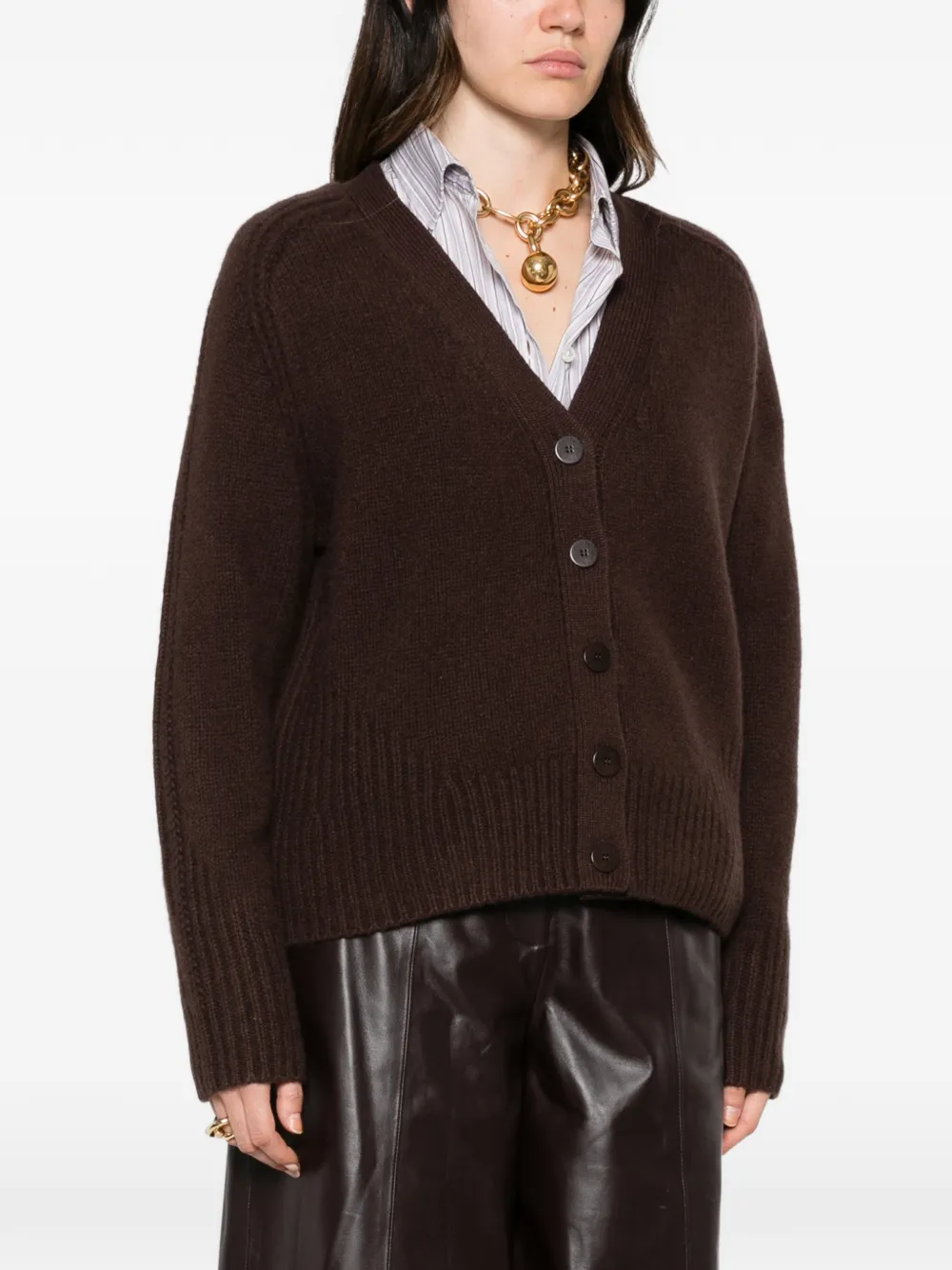 JOSEPH Lofty vest met V-hals Bruin
