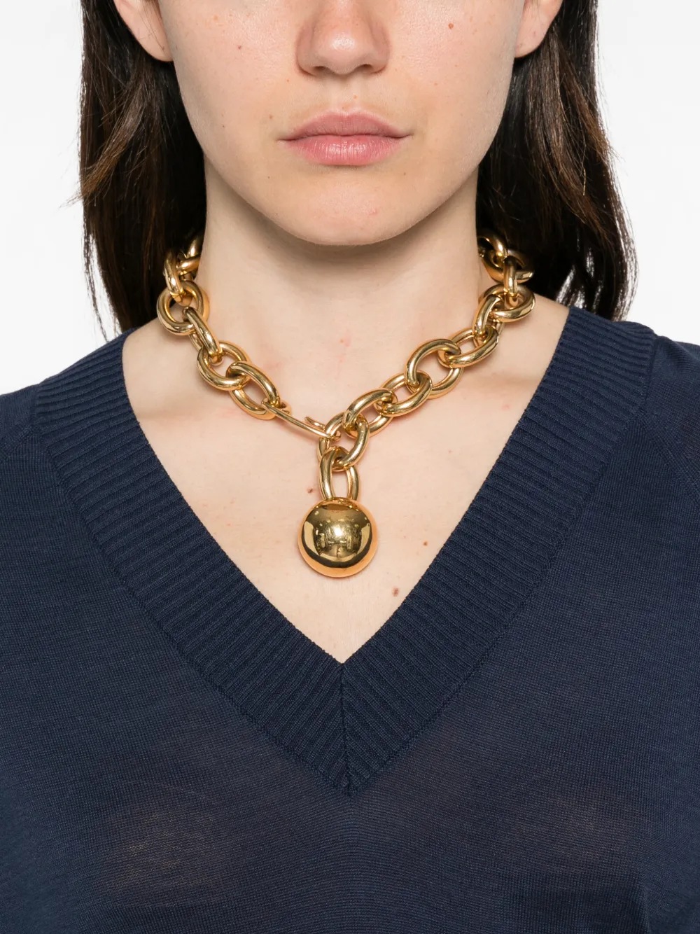 JOSEPH Gallow T-shirt met V-hals en lange mouwen Blauw
