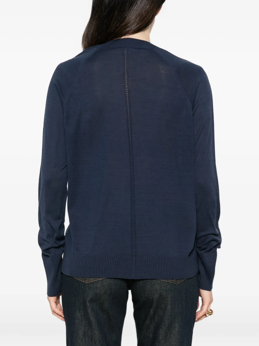 JOSEPH Gallow T-shirt met V-hals en lange mouwen Blauw