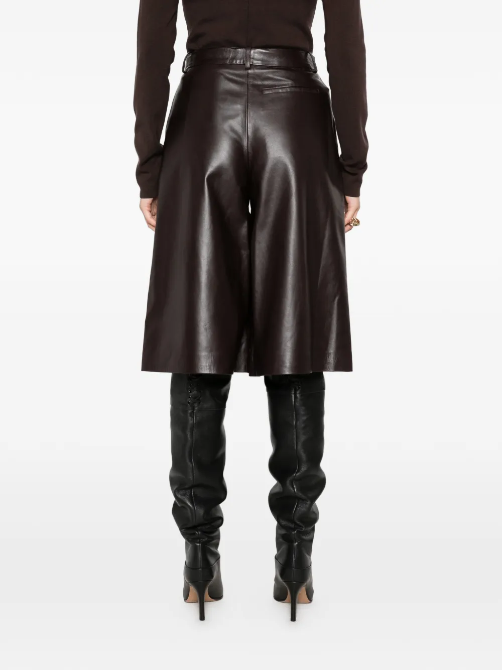 JOSEPH Asia cropped broek van nappaleer Bruin
