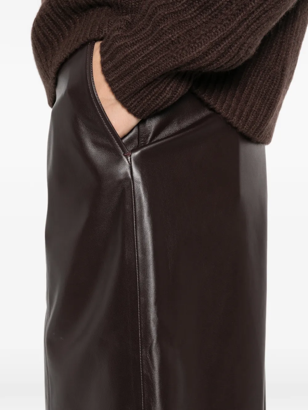 JOSEPH Asia cropped broek van nappaleer Bruin