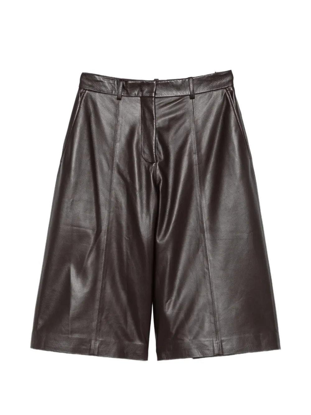 JOSEPH pantalon crop Asia en cuir Nappa - Marron