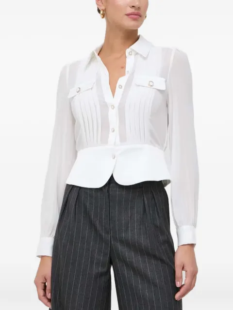 Morgan pleated semi-sheer shirt