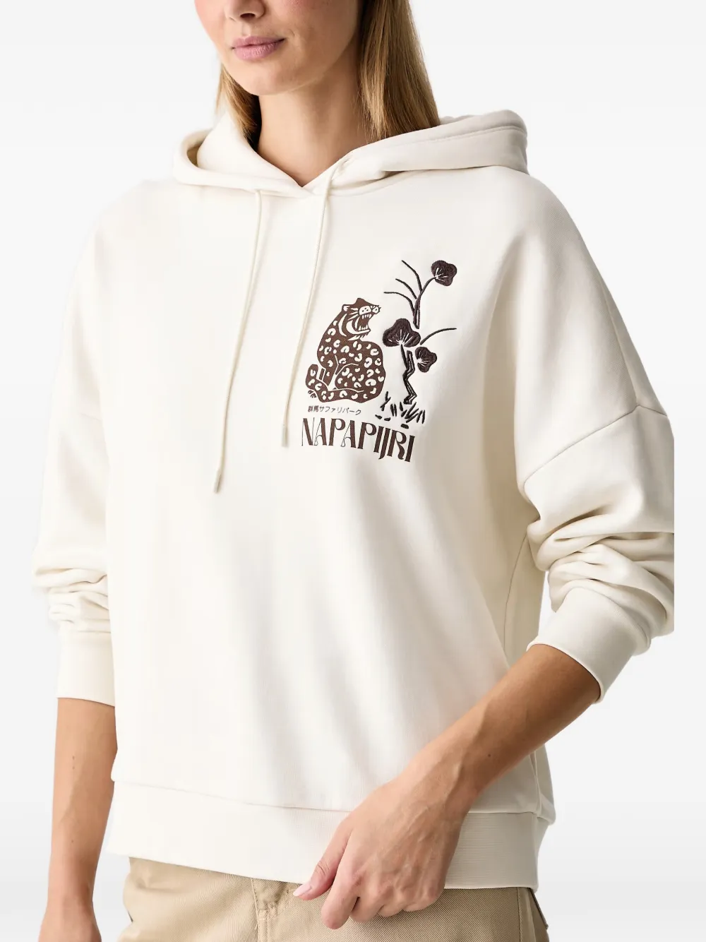 Napapijri Aral hoodie met trekkoord Wit