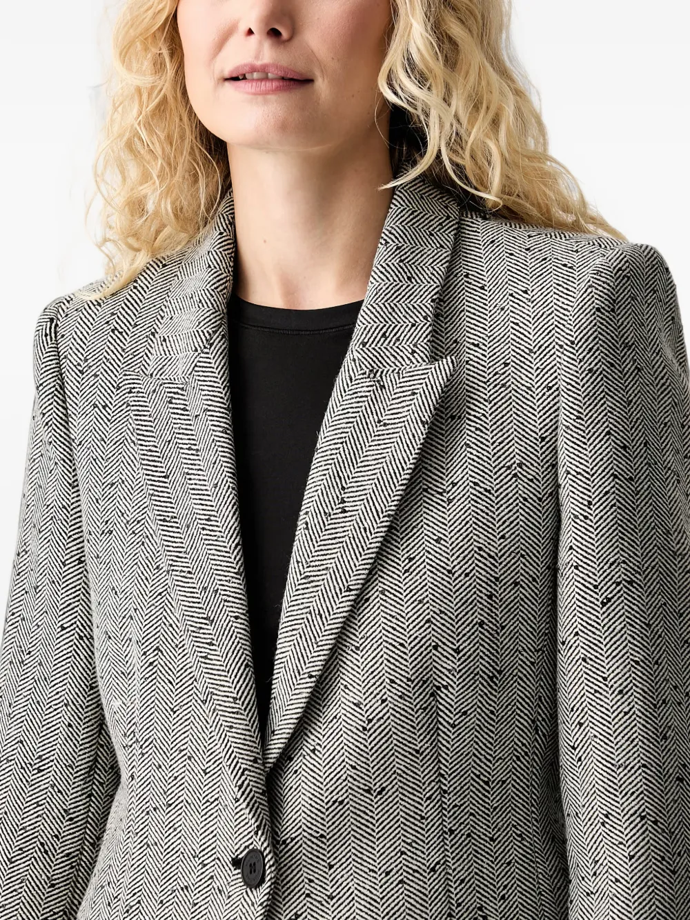 MUNTHE Lawo blazer met visgraatpatroon Beige