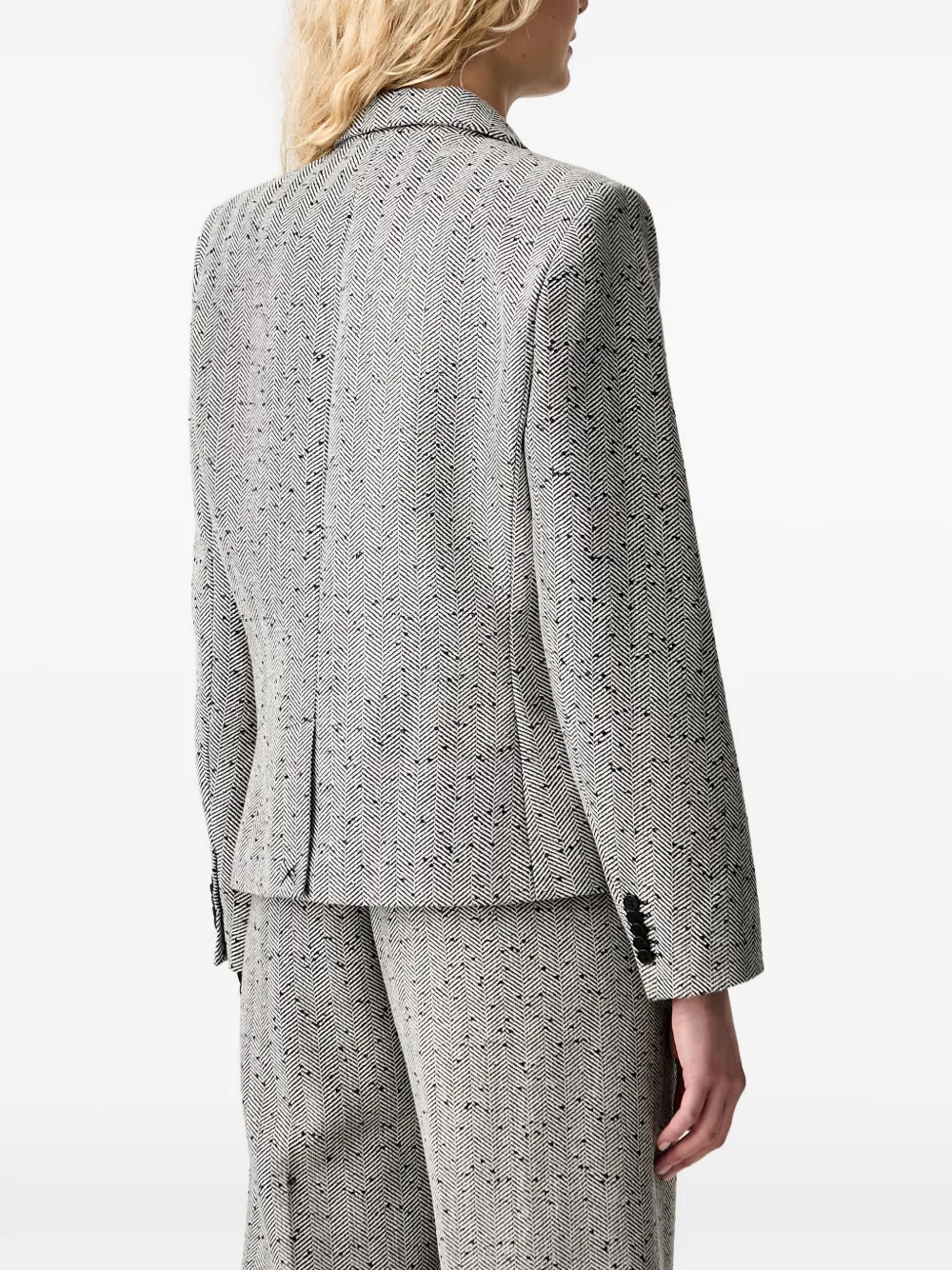 MUNTHE Lawo blazer met visgraatpatroon Beige