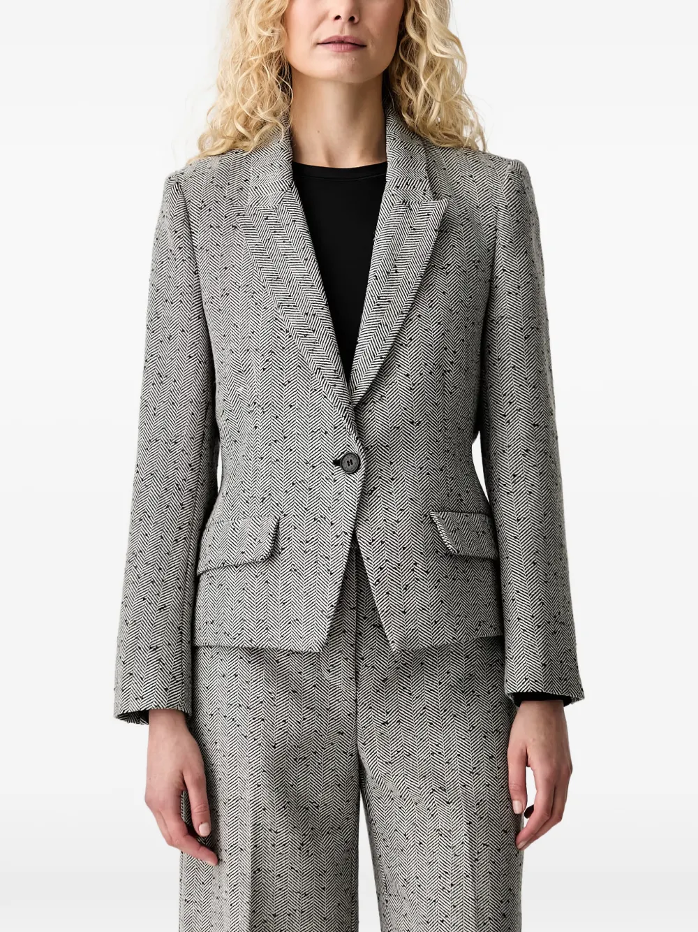 MUNTHE Lawo herringbone-pattern blazer