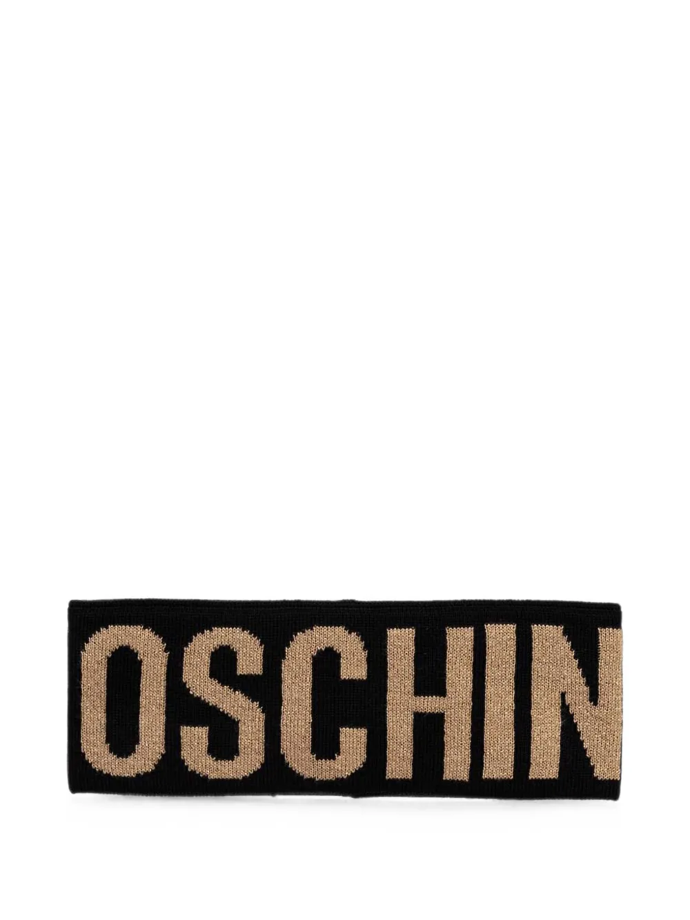 Moschino logo-intarsia knitted headband - Nero