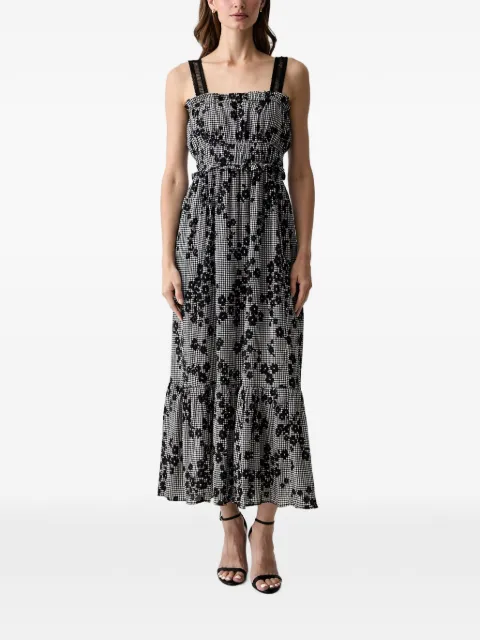 Morgan gingham floral-print maxi dress