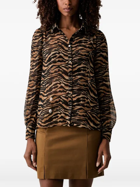 Morgan tiger-print button-down shirt