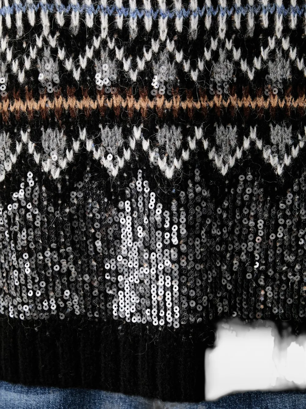 MUNTHE Vitalism sequin-embellished knitted vest Zwart