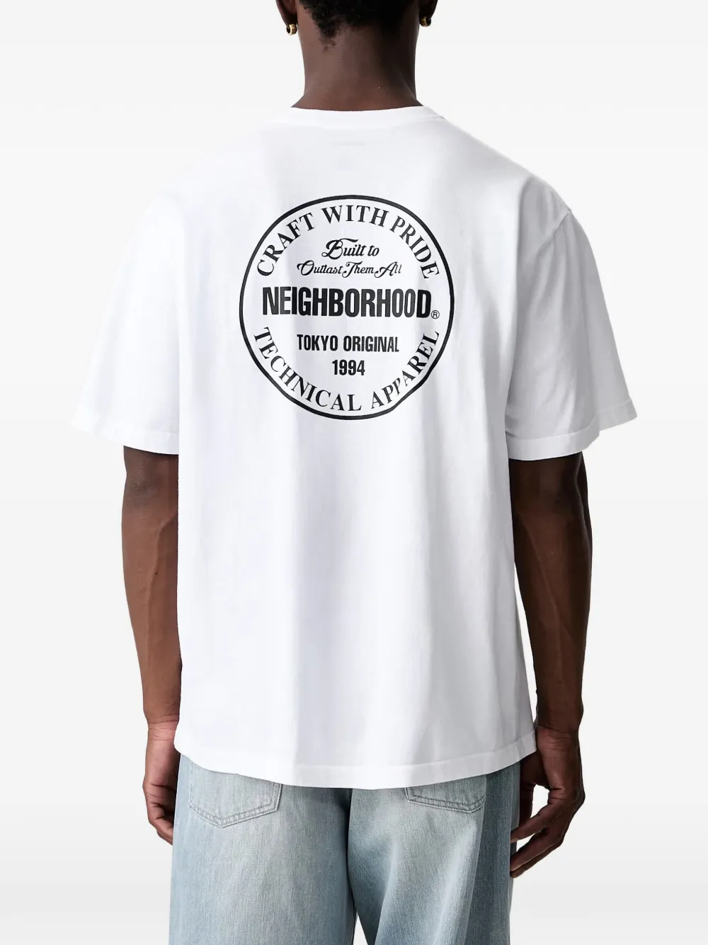 Neighborhood T-shirt met logoprint Wit