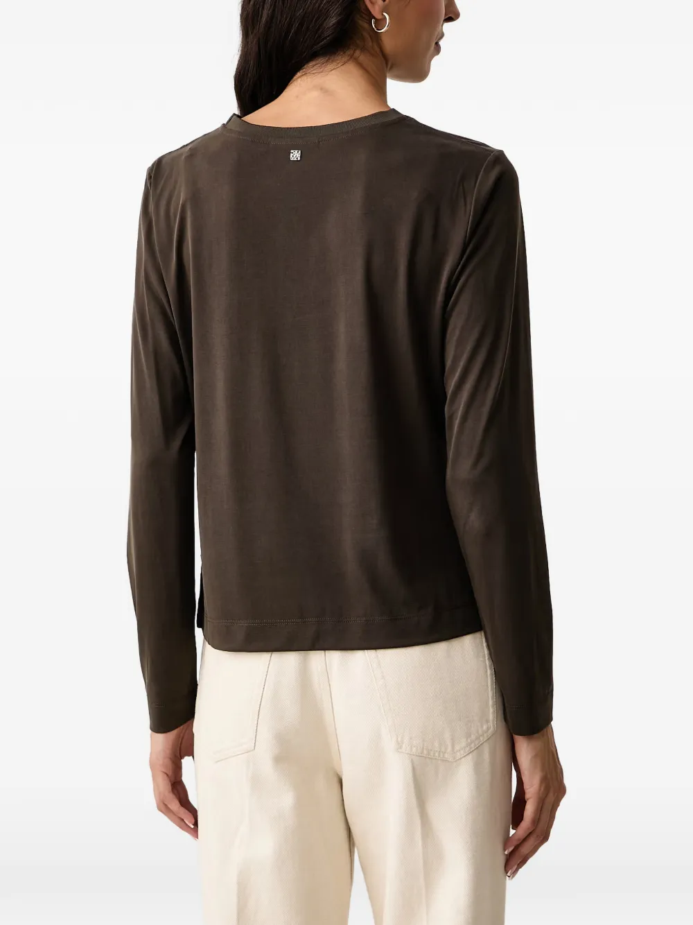 Mos Mosh Ami gedrapeerd T-shirt met lange mouwen Bruin