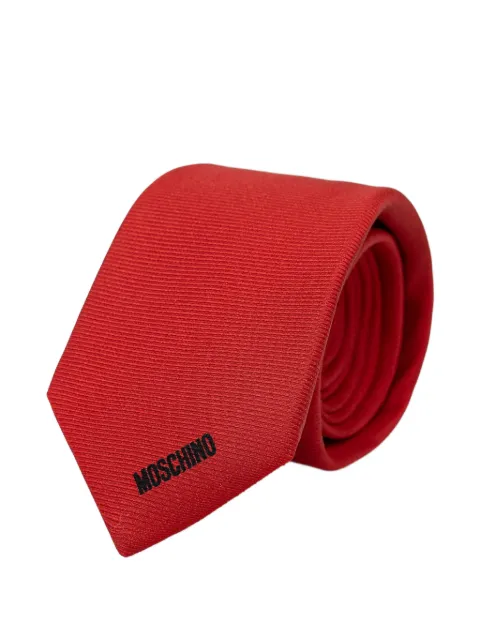 Moschino corbata con logo Teddy Bear