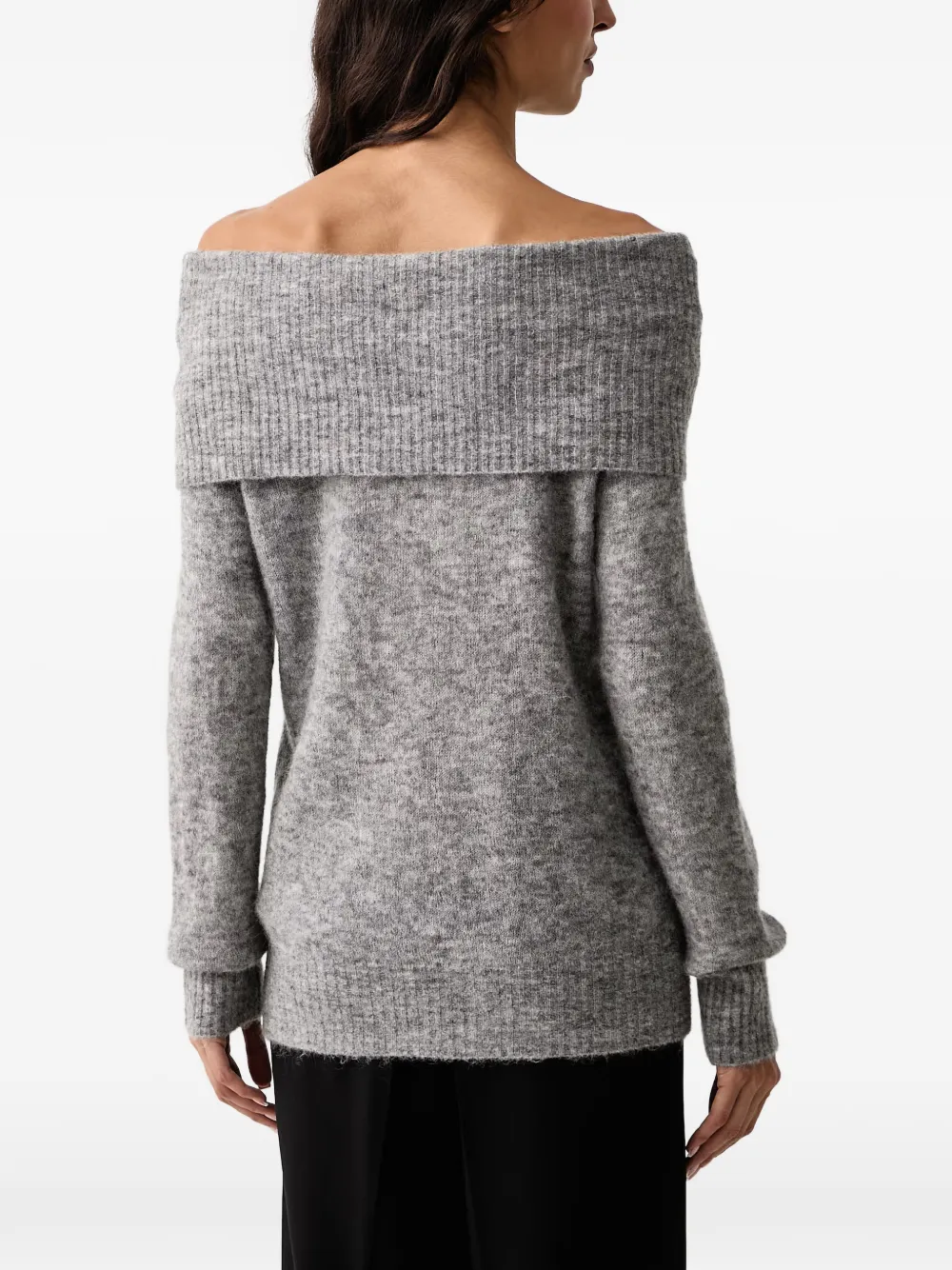 Mos Mosh Mape off-shoulder ribgebreide trui Grijs
