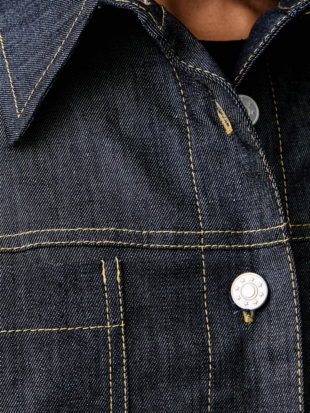 Morgan Denim jack met contrasterend stiksel Blauw