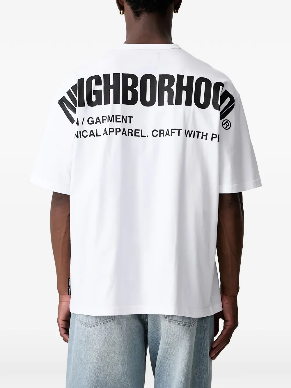 Neighborhood T-shirt met logoprint Wit