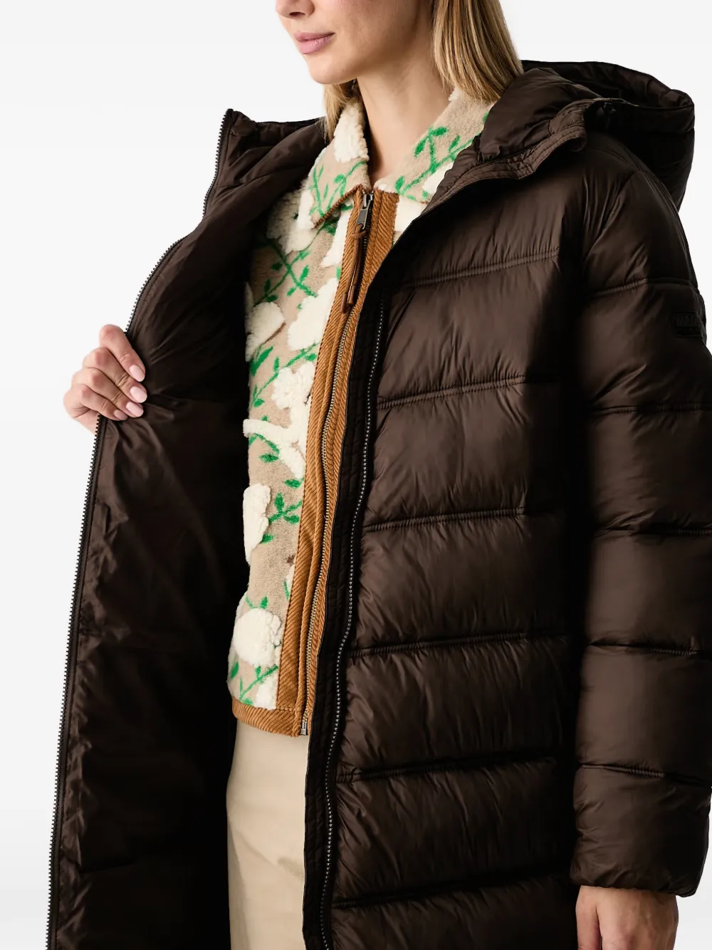 Napapijri Ega hooded oversized coat Bruin