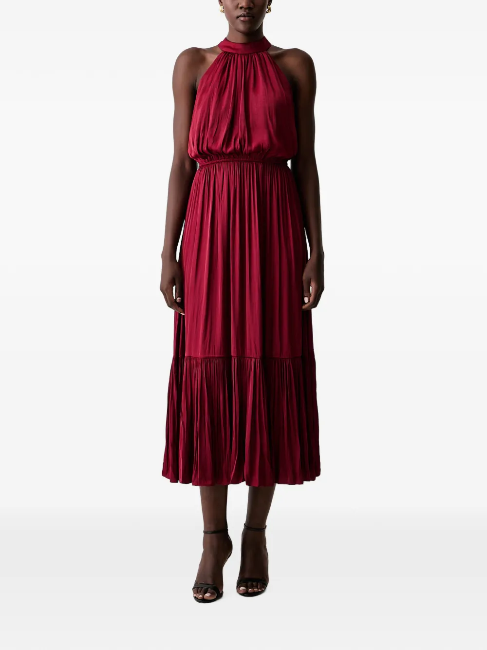 Morgan pleated halterneck midi dress