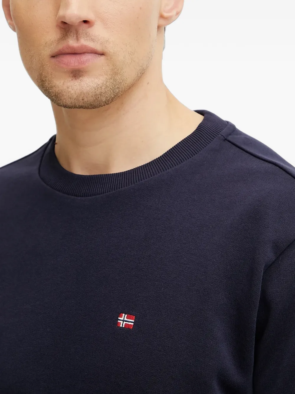 Napapijri logo-embroidered sweatshirt Blauw