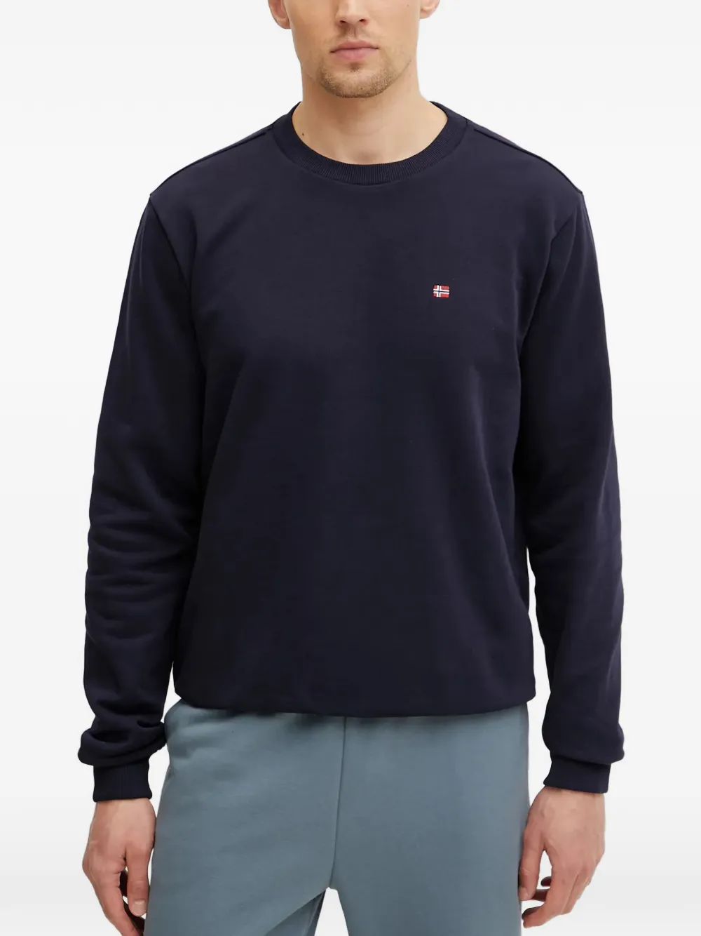 Napapijri logo-embroidered sweatshirt - Blu